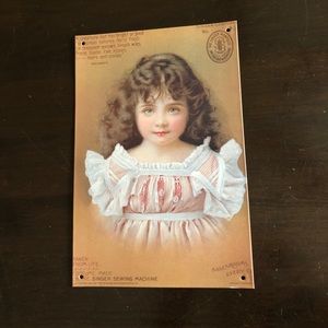 NWOT Tin print "Girl" Singer Sewing Co.